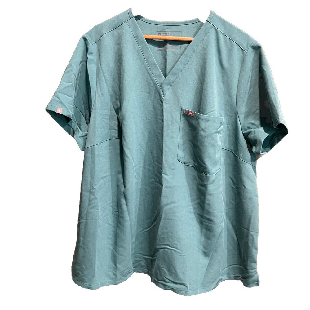 FIGS Technical Collection Catarina‎ Green Women's Scrubs Top Size 4XL